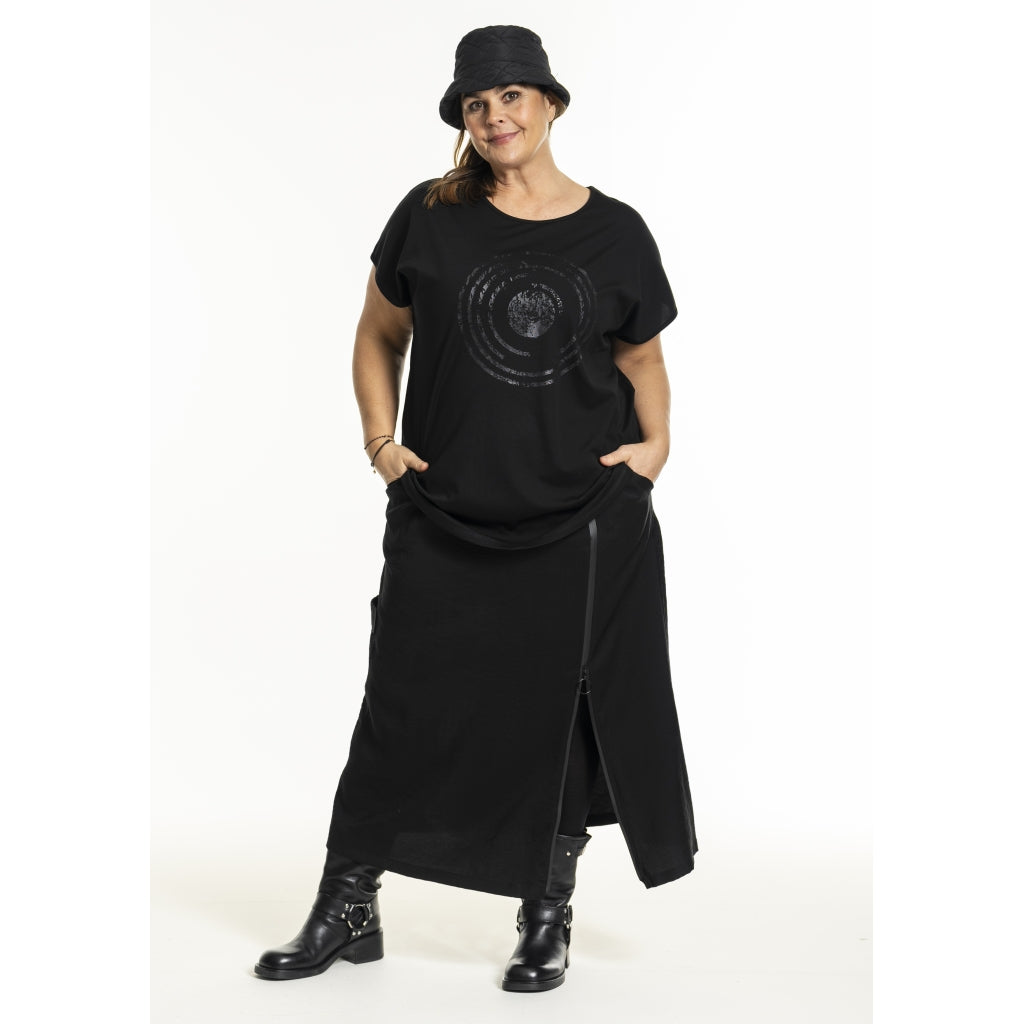 Gozzip Shirt Schwarz Kreis-Design große Größen – Nickis XXL Fashion – Ansicht 5