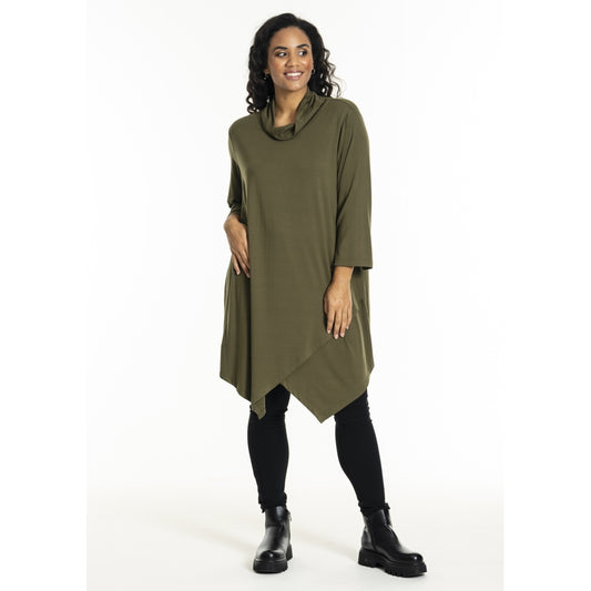Studio Tunika A-Form mit weitem Rollkragen khaki  42 44 46 48 50 52 54 56