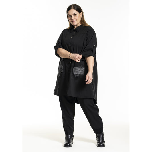 Gozzip Bluse Blusenjacke Black Edition mit Details 42 44 46 48 50 52 54 56