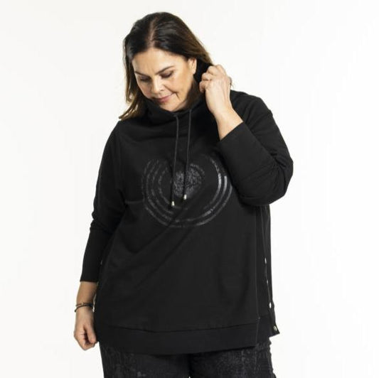 Gozzip Sweatshirt Black Edition schwarz mit Akzente  42 44 46 48 50 52 54 56