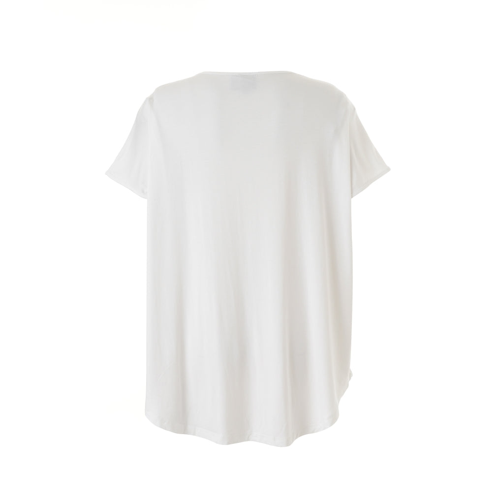 Gozzip Shirt schwarz ecru mit Steinchen kurzarm 42 - 56