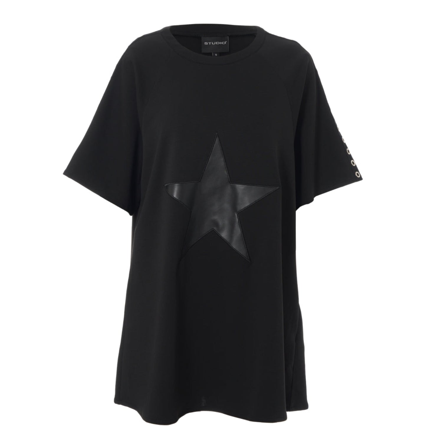 Studio Tunika Shirt Stern kurzarm schwarz 42 44 46 48 50 52 54 56