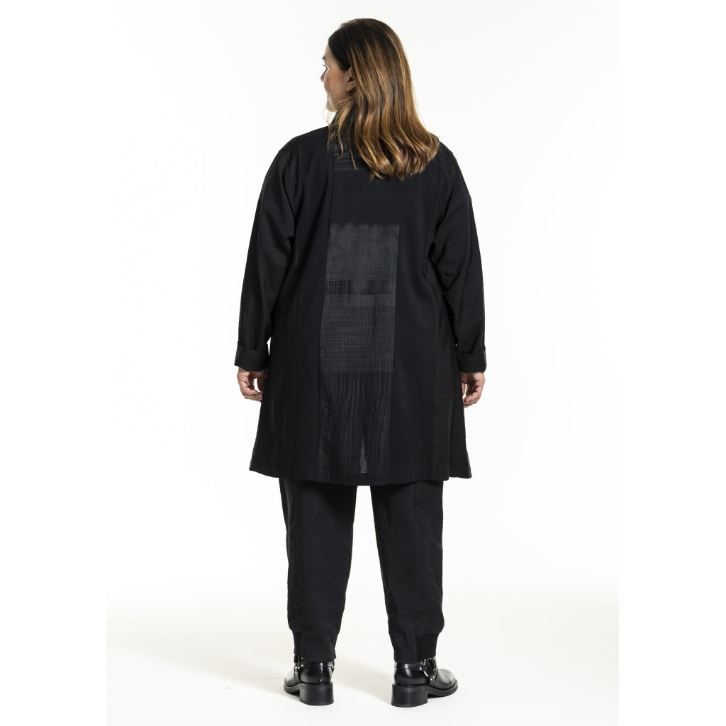 Gozzip Bluse Blusenjacke Black Edition mit grauen Effekten 42 - 56
