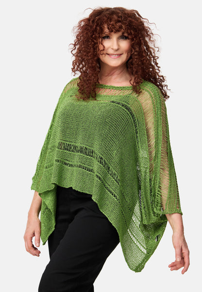 Amandine Stricküberwurf Pullover A2605 Kiwi Grün Kastenform 42 44 46 48 50 52 54 56 58 60