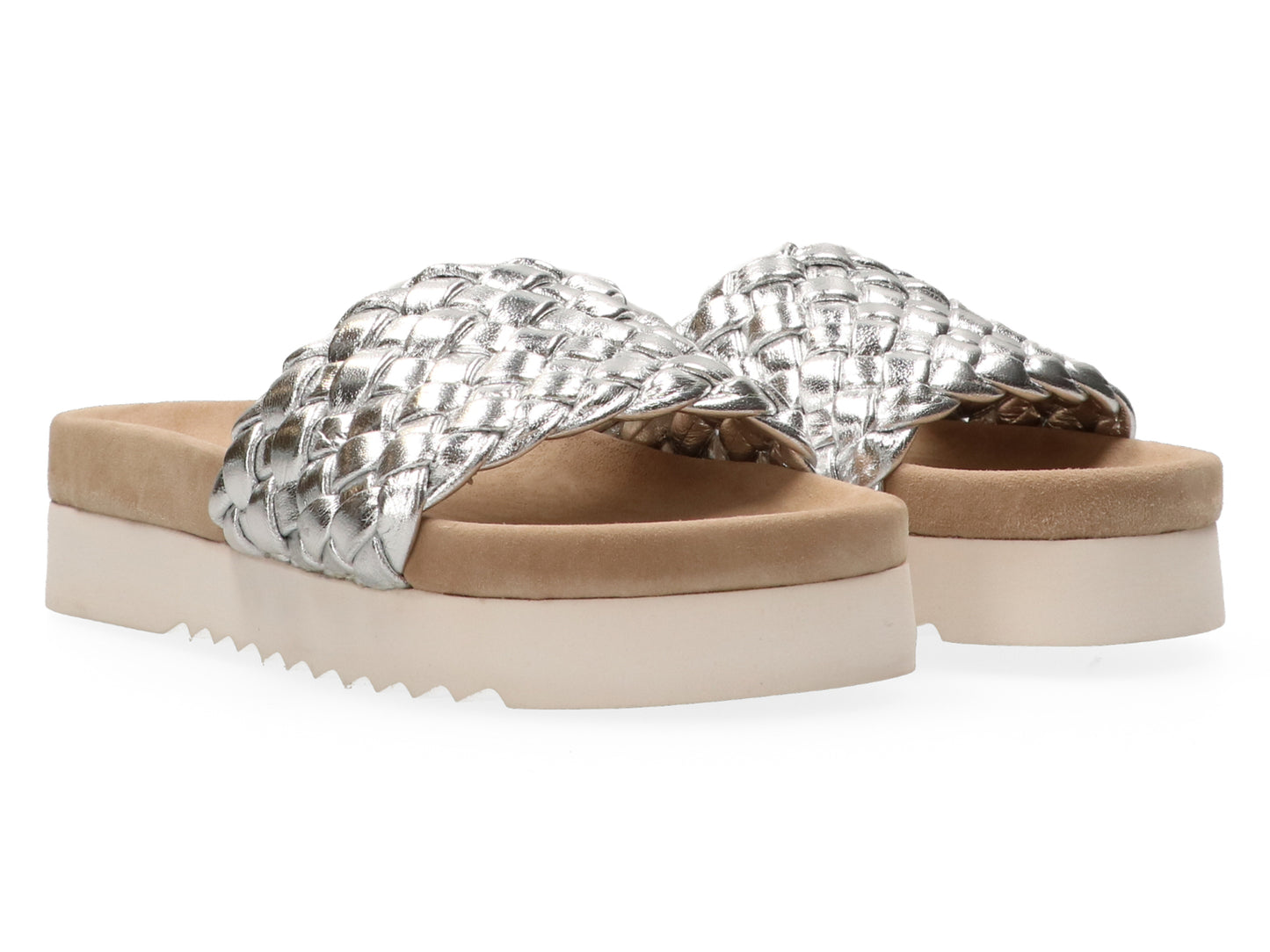 maruti Billy Leder Flip Flop Sandale Silber 38 39 40 41 42