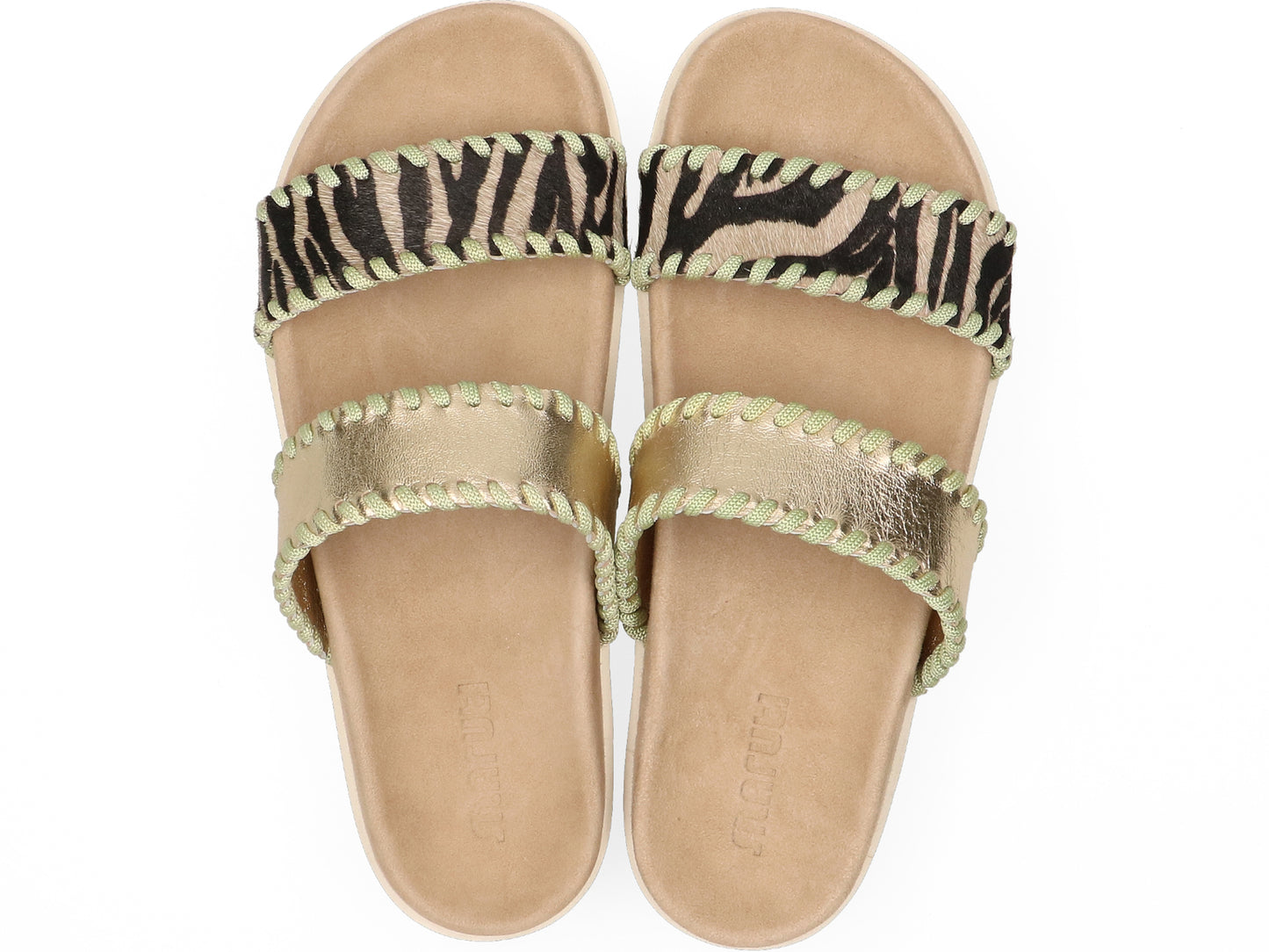 maruti Flip Flop Sandale Zebra Gold Grün 38 39 40 41 42