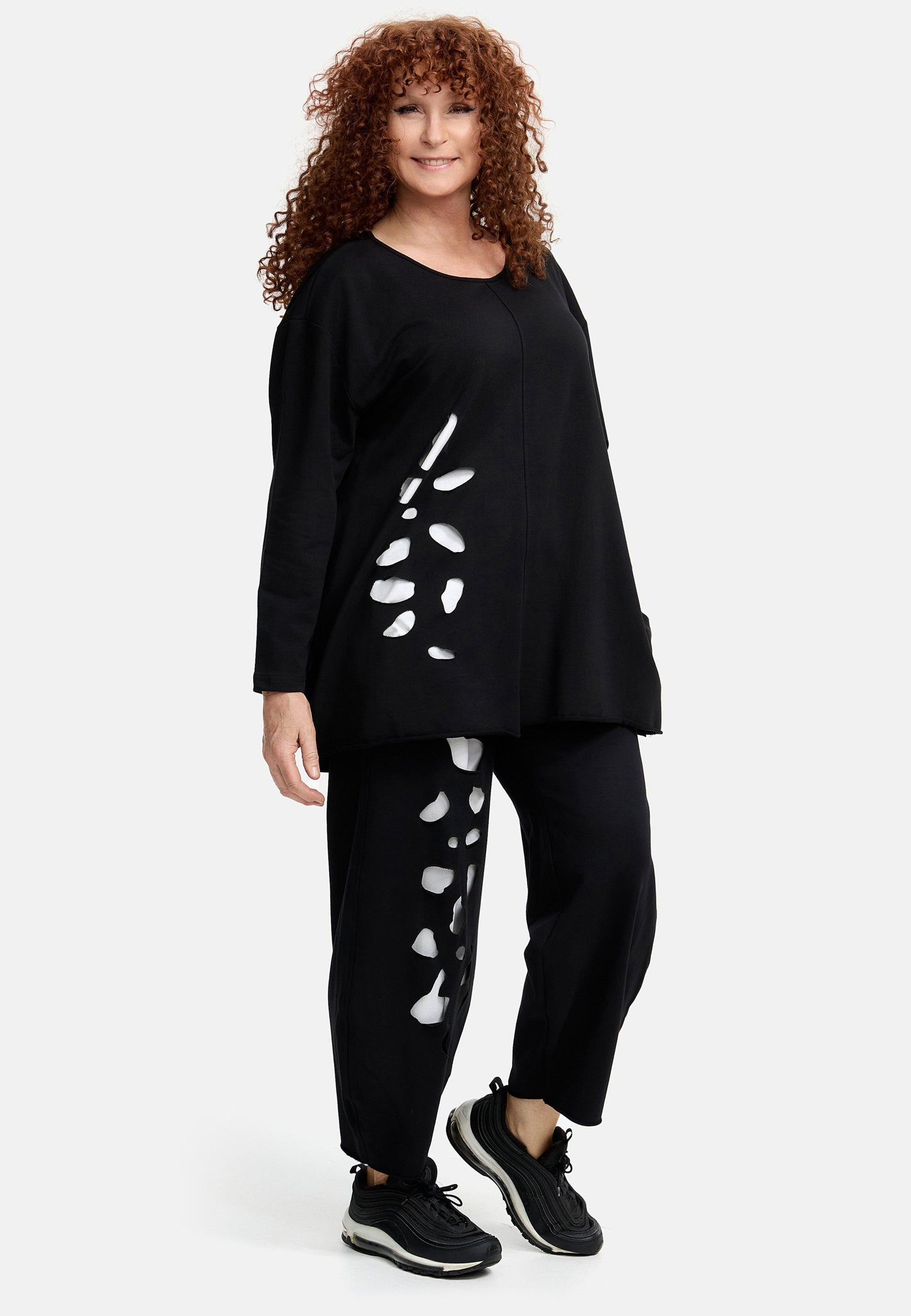 DYB Shirt Laser Cut Schwarz Weiß große Größen – Nickis XXL Fashion – Ansicht 4