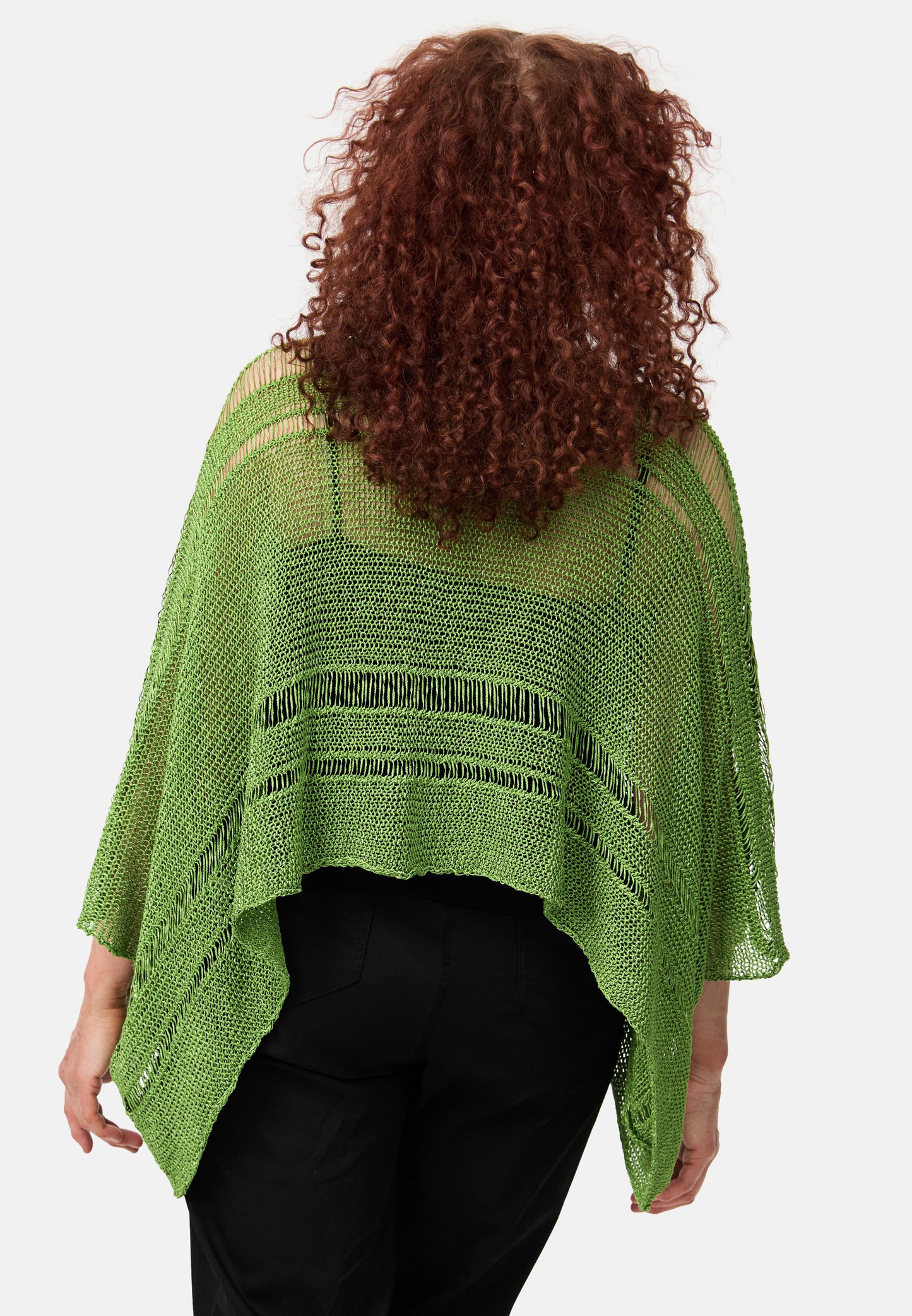 Amandine Stricküberwurf Pullover A2605 Kiwi Grün Kastenform 42 44 46 48 50 52 54 56 58 60