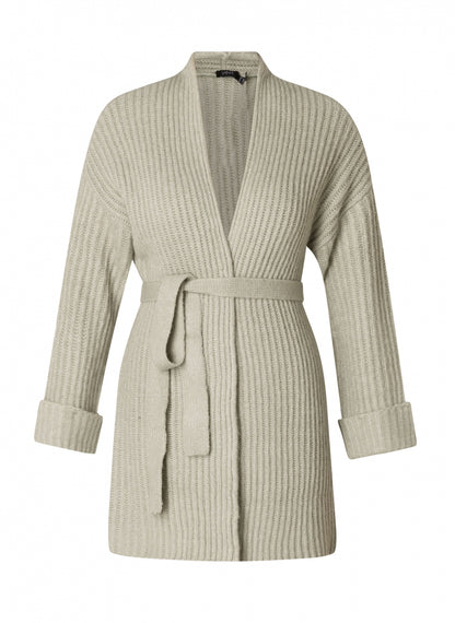 Yesta Strickjacke petrol oder lindgrün mit Bindegürtel 44 46 48 50 52 54 56 58