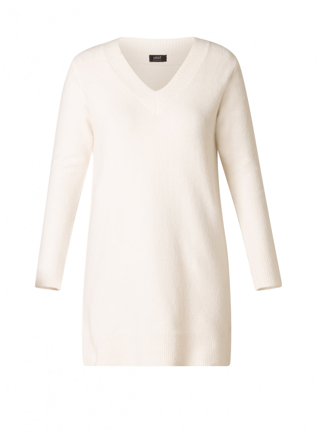 Yesta Strickpullover ecru weiß V-Ausschnitt 44 46 48 50 52 54 56 58