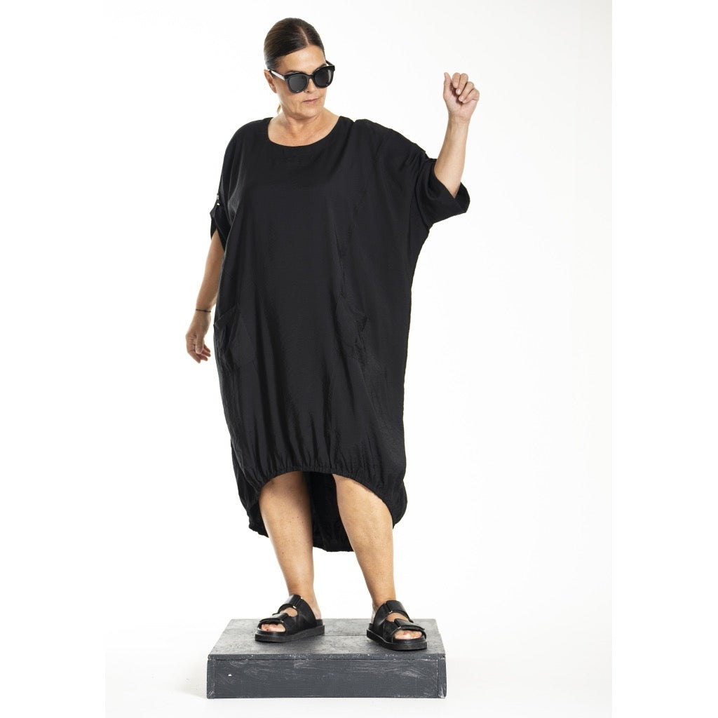 Gozzip Kleid Sommer schwarz weit Oversize Schnitt 42 44 46 48 50 52 54 56