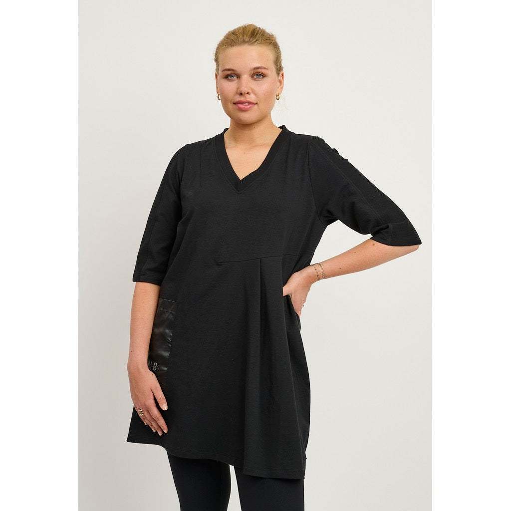 Pont Neuf Tunika mit Microtafttaschen Schwarz 3/4 Arm 42 44 46 48 50 52 54 56