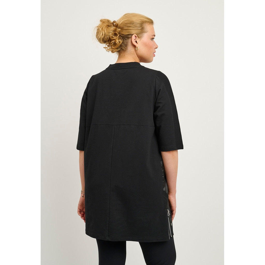 Pont Neuf Tunika mit Microtafttaschen Schwarz 3/4 Arm Gr 42 - 56