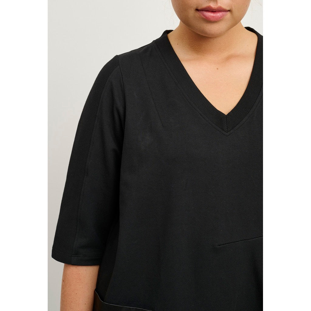 Pont Neuf Tunika mit Microtafttaschen Schwarz 3/4 Arm 42 44 46 48 50 52 54 56