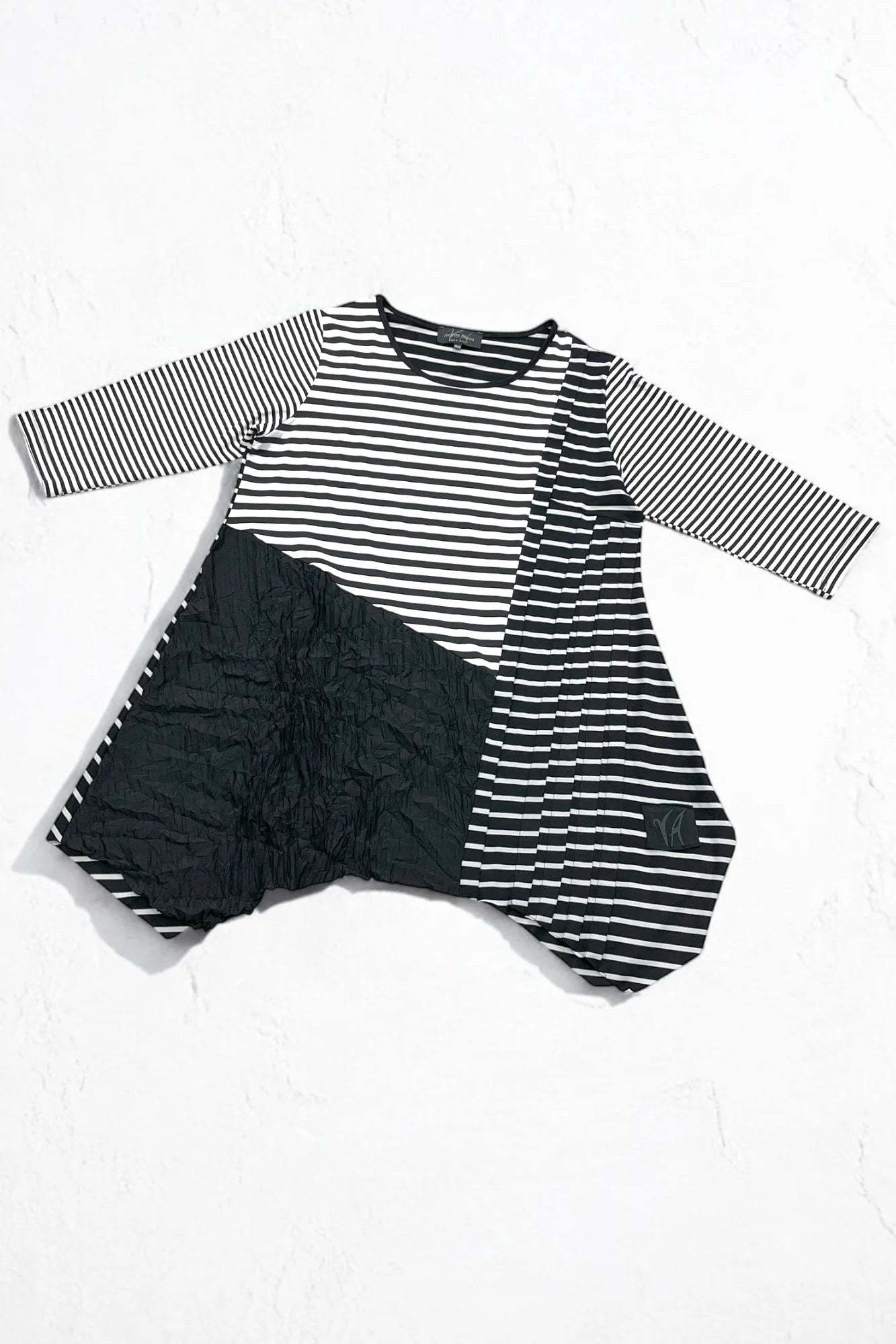 Vincenzo Allocca Tunika weiß Streifen- Crasheinsatz 40 42 44 46 48 50 52 54 56 58 60 62