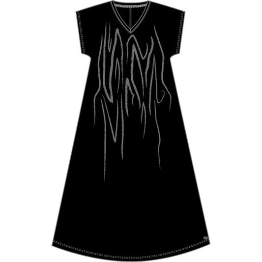 Pont Neuf exquisites Shirtkleid Schwarz mit Silberdruck Black Edition 42 44 46 48 50 52 54 56