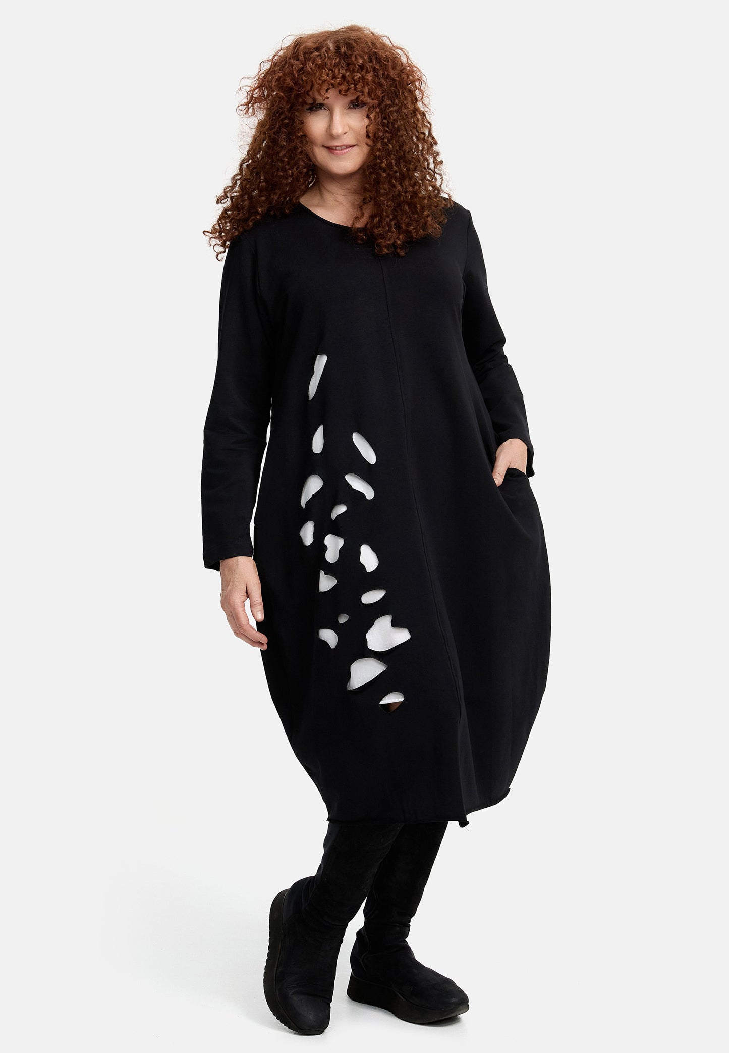 DYB Kleid Laser Cut Schwarz Weiß 40 42 44 46 48 50 52 54 56