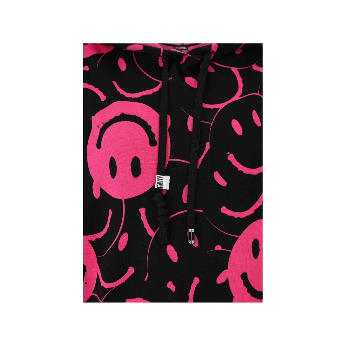 Doris Streich Hoodie Smiley Pink Schwarz große Größen – Nickis XXL Fashion – Ansicht 3