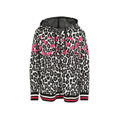 Doris Streich Oversize-Hoodie Jacke im Animalprint mit pinken Akzenten 44 46 48 50 52 54 56