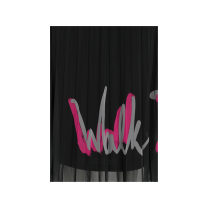 Doris Streich Plisséerock – „Walk Your Path“ Statement schwarz pink 44 46 48 50 52 54 56