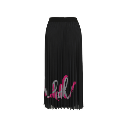 Doris Streich Plisséerock – „Walk Your Path“ Statement schwarz pink 44 46 48 50 52 54 56