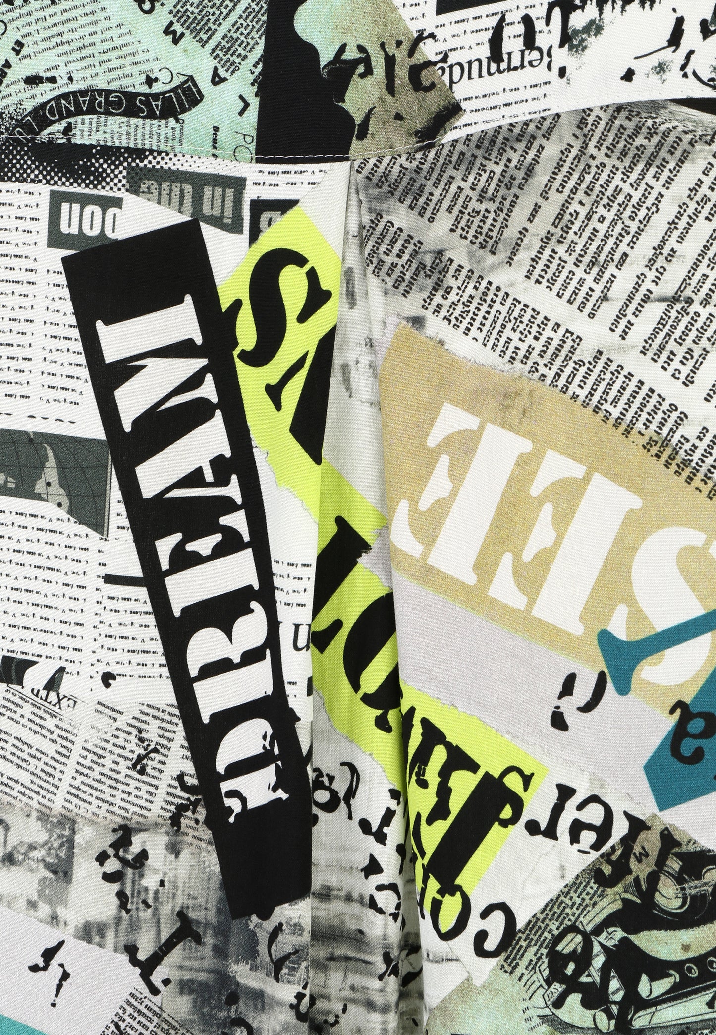 Doris Streich Bluse Zeitungsprint Weiß Bunt große Größen – Nickis XXL Fashion – Ansicht 3