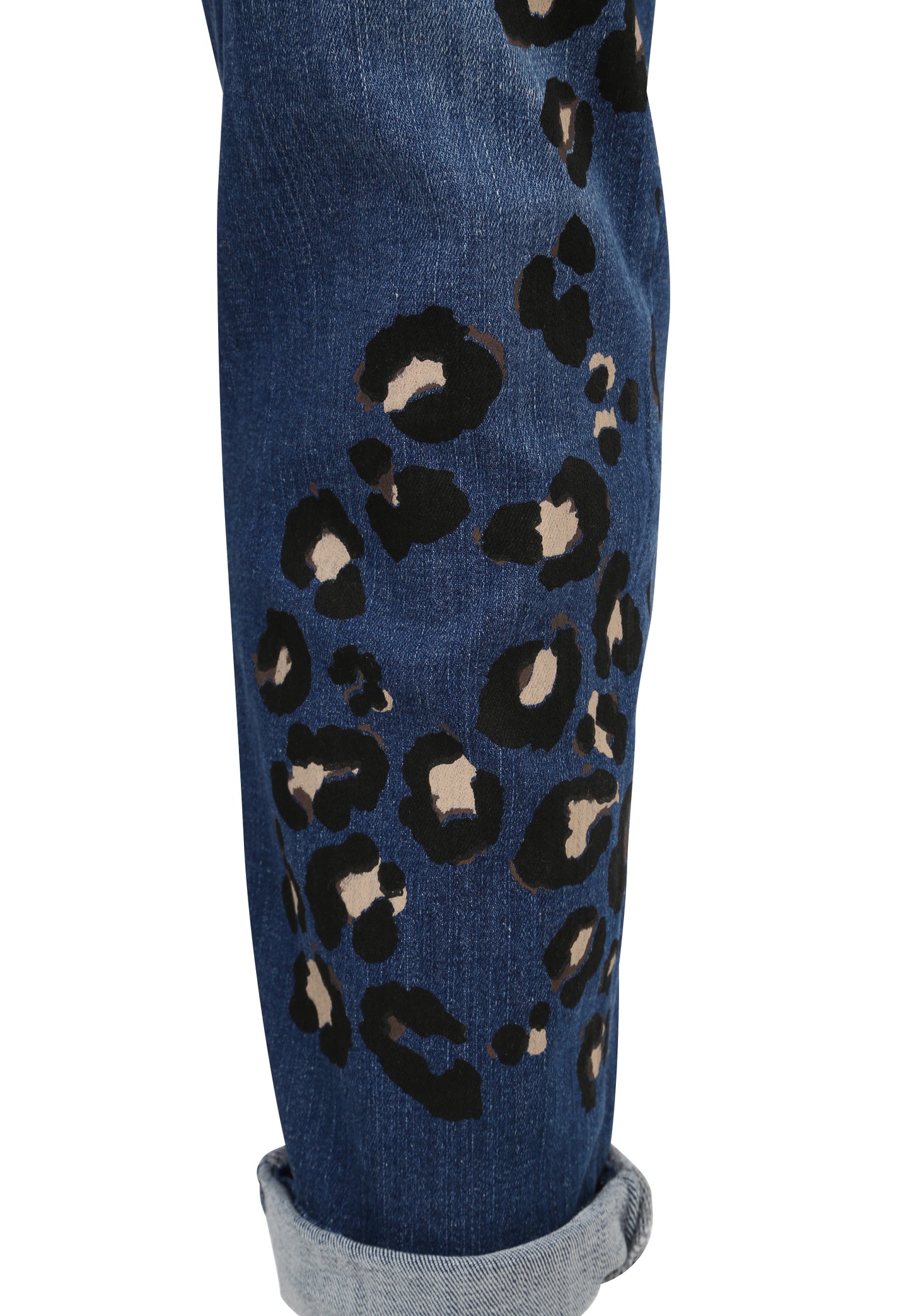 Doris Streich 5-pocket Jeans Hose mit Leo Motiv blau Gr 44 46 48 50 52 (Kopie)
