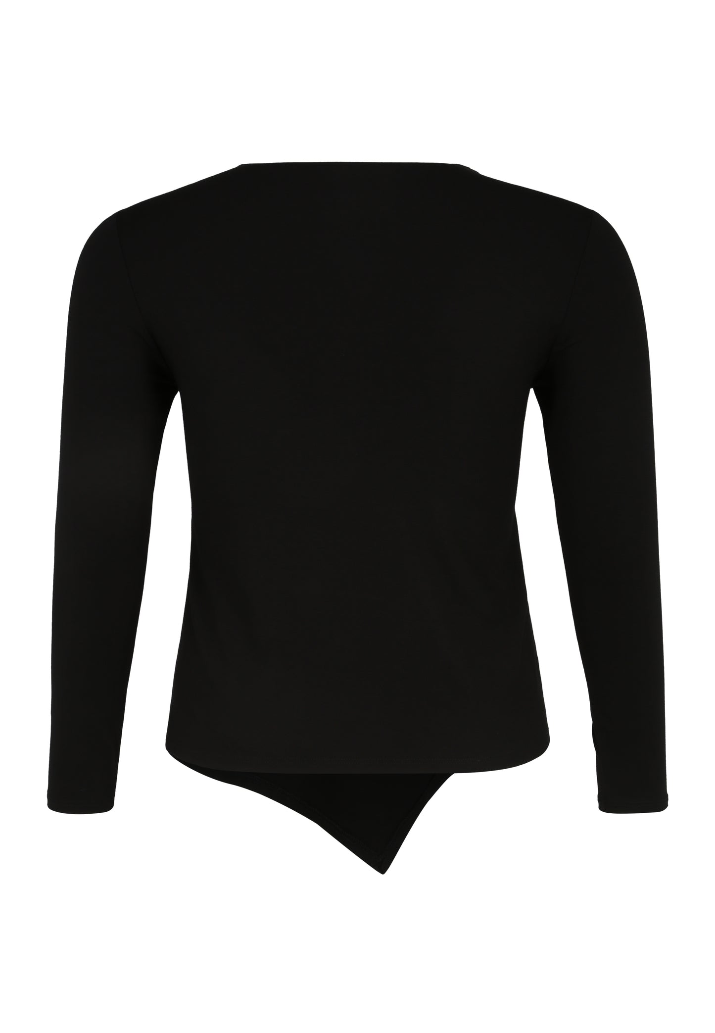 Doris Streich T-Shirt mit Glitzer-Steinchen, Wording und asymmetrischem Saum Schwarz langarm 46 48 50 52 54 56