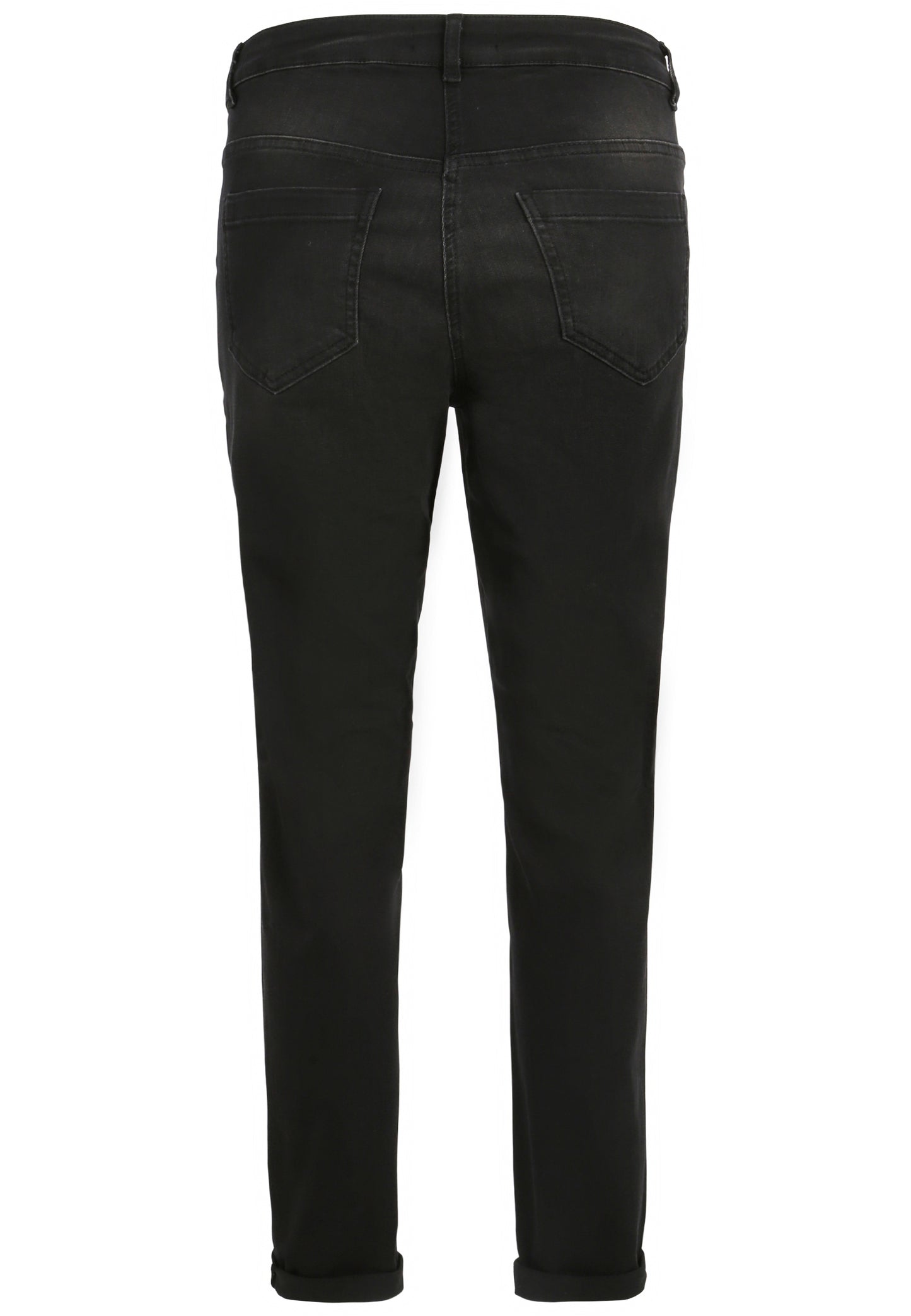 Doris Streich schwarze 5-pocket Jeans Hose mit Leo Motiv grau Gr 44 - 52