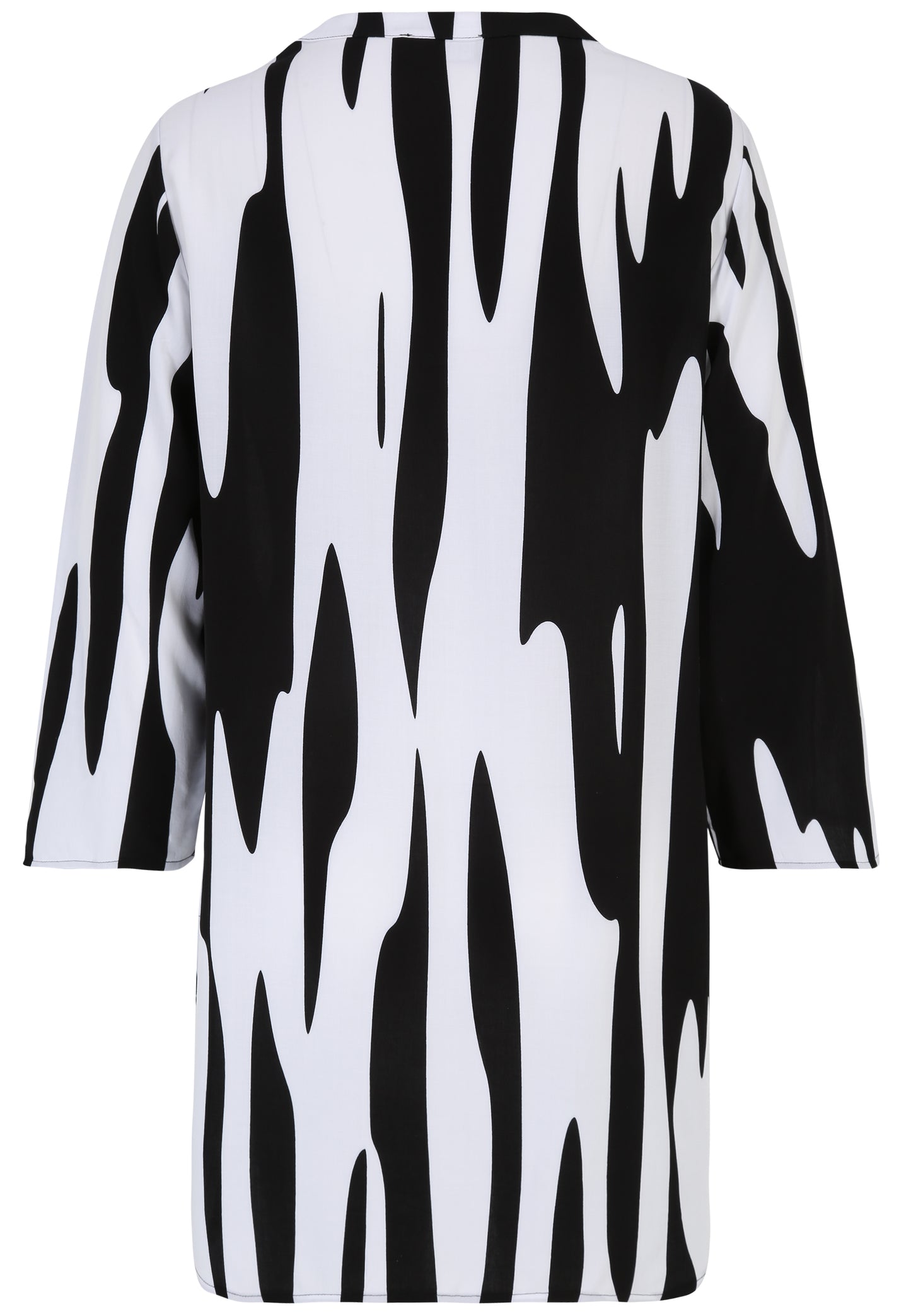 Doris Streich Schlupfbluse aus Viskose mit Grafik-Print Schwarz Weiß Pink 46 48 50 52 54 56