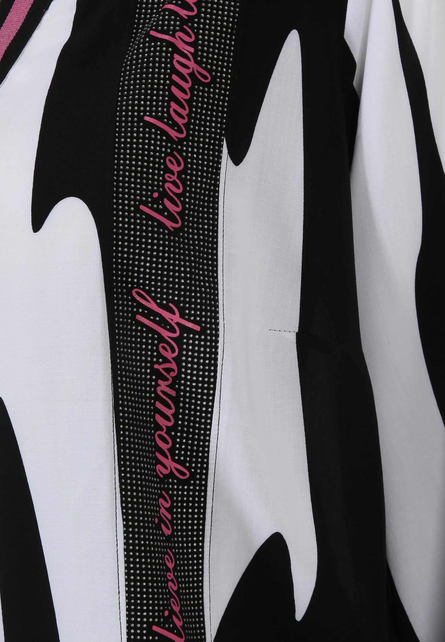 Doris Streich Schlupfbluse aus Viskose mit Grafik-Print Schwarz Weiß Pink 46 48 50 52 54 56