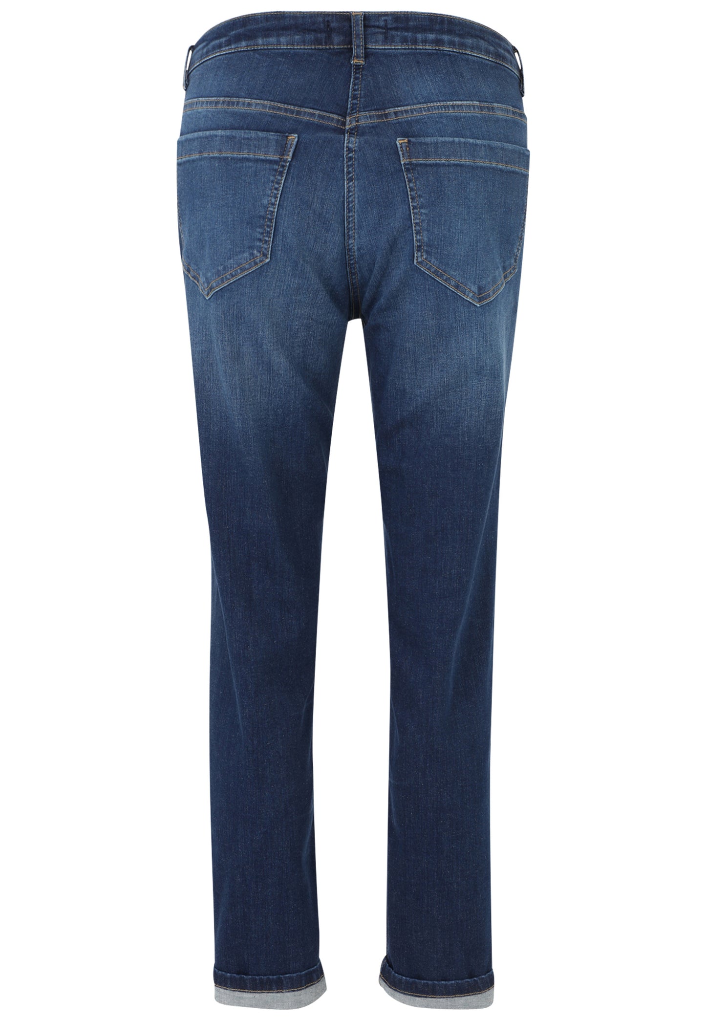 Doris Streich 5-Pocket Jeans Hose blau mit Strass-Steinchen und Fransen Gr. 44 46 48 50 52 54 56