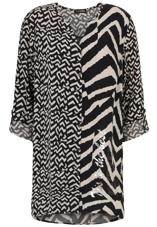 Doris Streich Bluse allover Mustermix-Print 44 46 48 50 52 54 56
