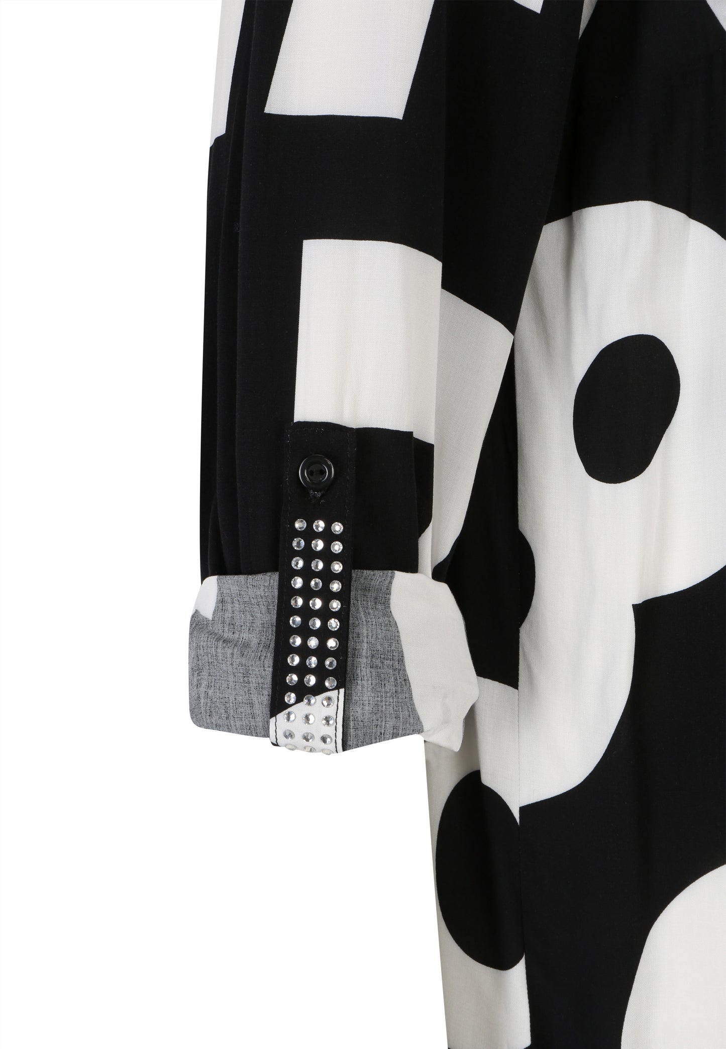 Doris Streich Bluse Ziffern-Print Schwarz Weiß große Größen – Nickis XXL Fashion – Ansicht 3