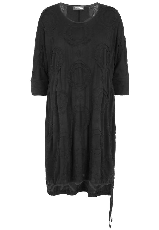 Doris Streich Shirt long Pulli Shirt schwarz Jacquard Optik 44 46 48 52 54