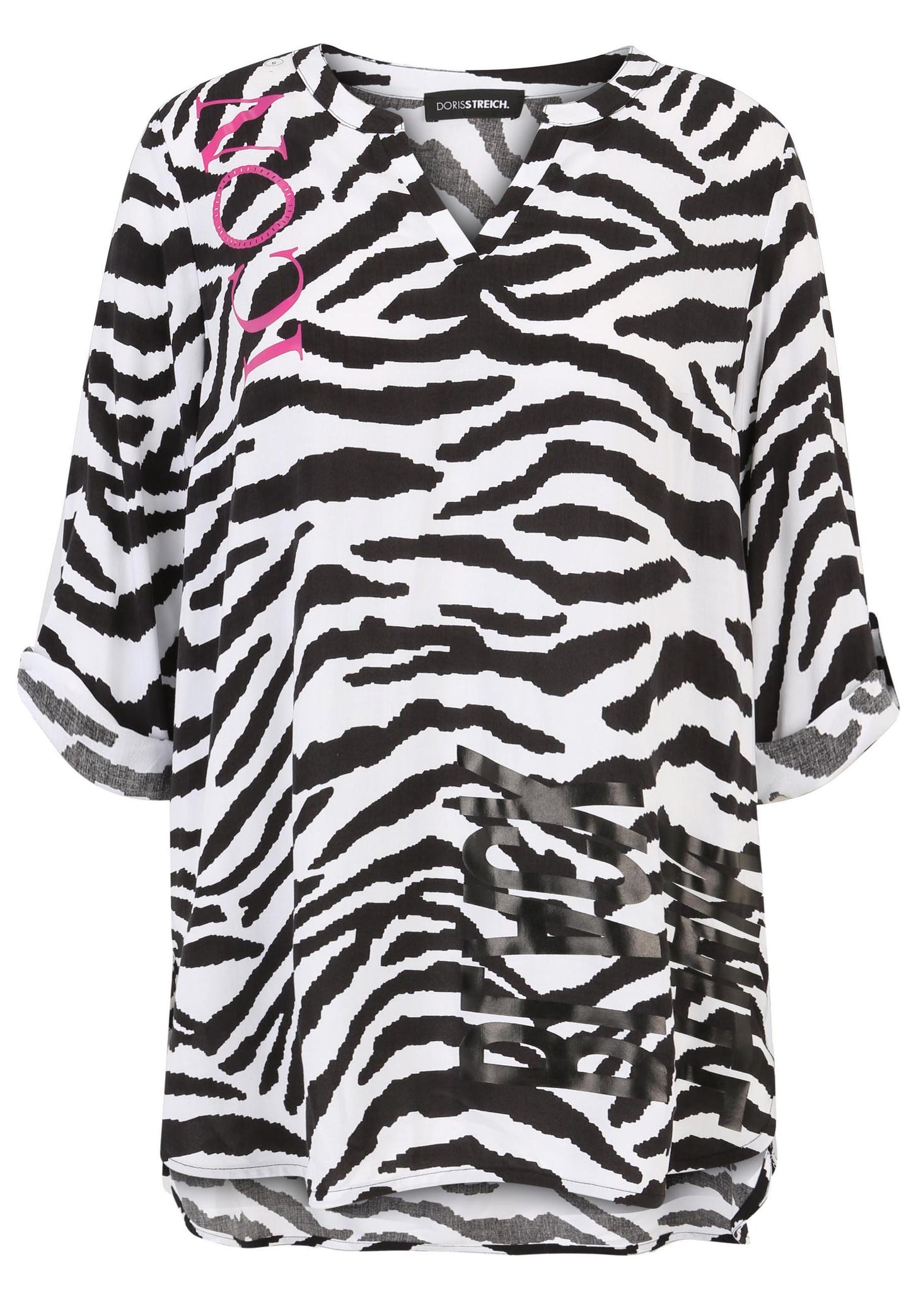 Doris Streich Bluse Zebra Printschwarz weiß 44 46 48 50 52 54 56