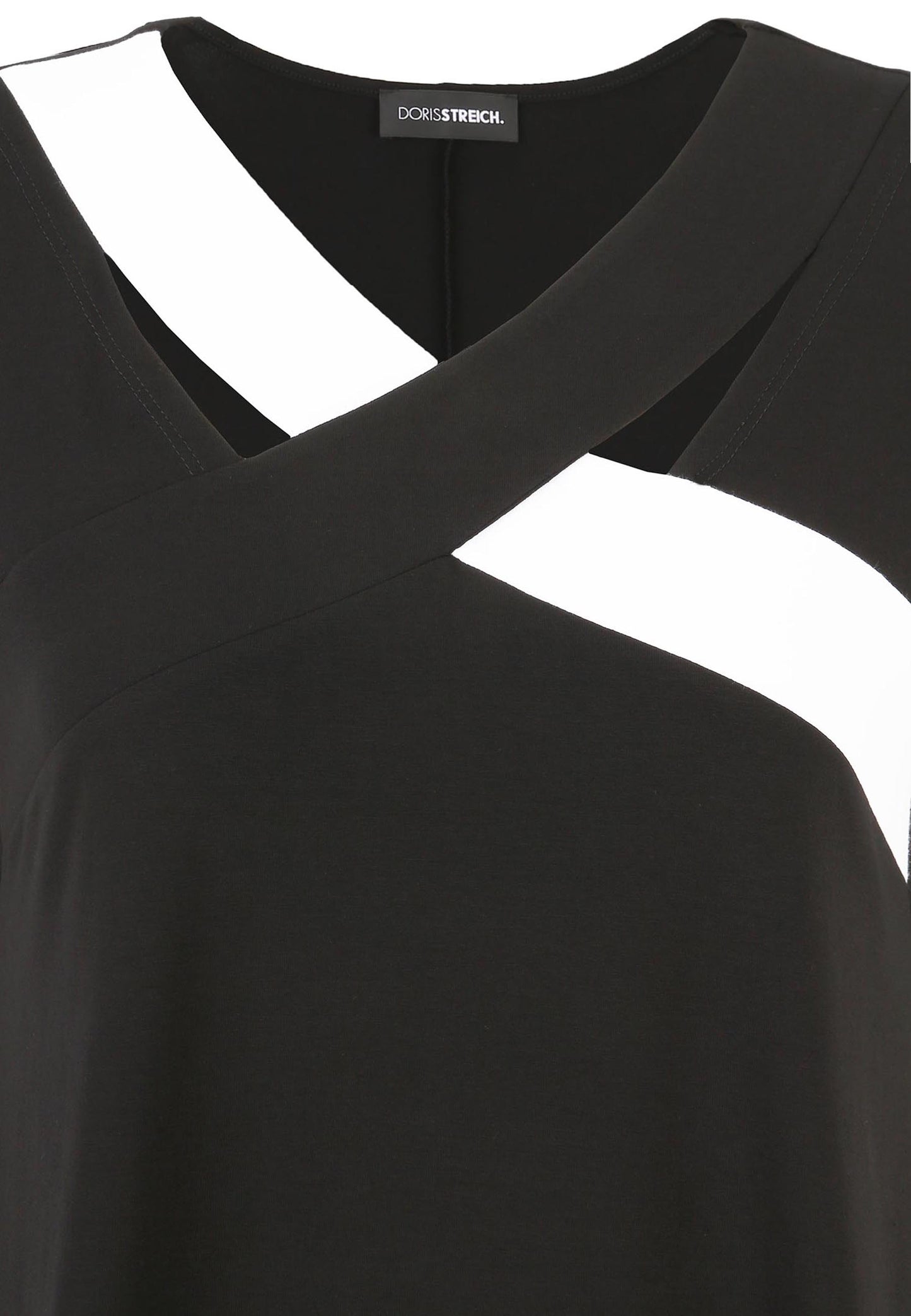 Doris Streich Long-Shirt Schwarz Weiß A-Linie große Größen – Nickis XXL Fashion – Ansicht 3