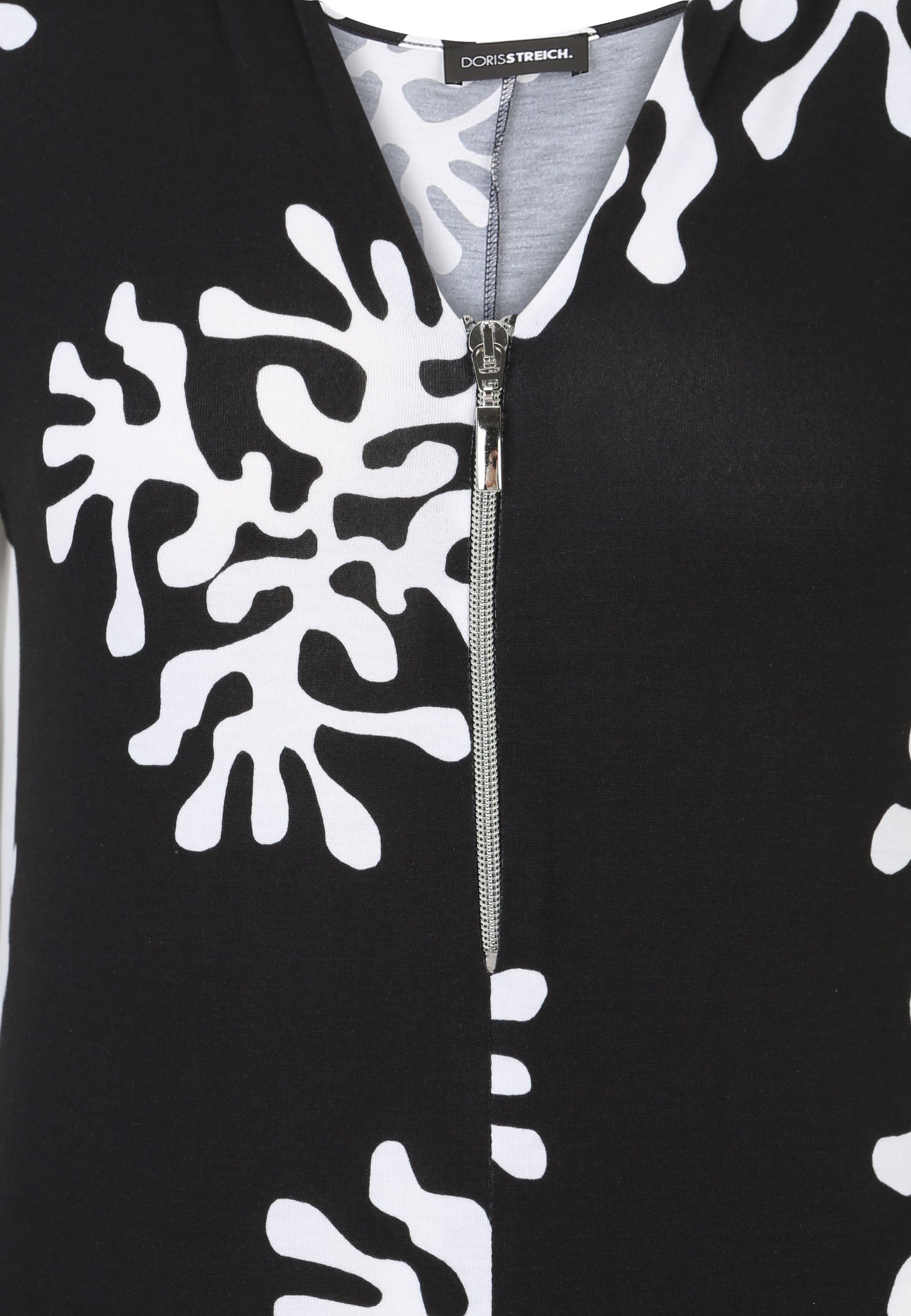 Doris Streich Jumpsuit Schwarz Weiß Korallen-Print große Größen – Nickis XXL Fashion – Ansicht 4