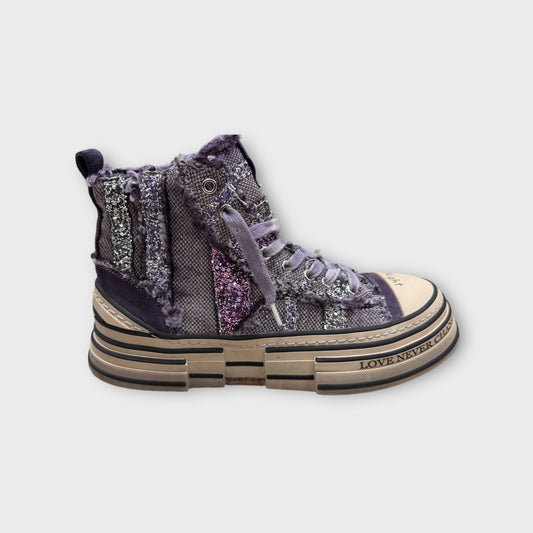 Rebecca White Sneaker Lila Purple Glitter Gr 38 39 40 41 42 43 44