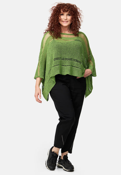 Amandine Stricküberwurf Pullover A2605 Kiwi Grün Kastenform 42 44 46 48 50 52 54 56 58 60