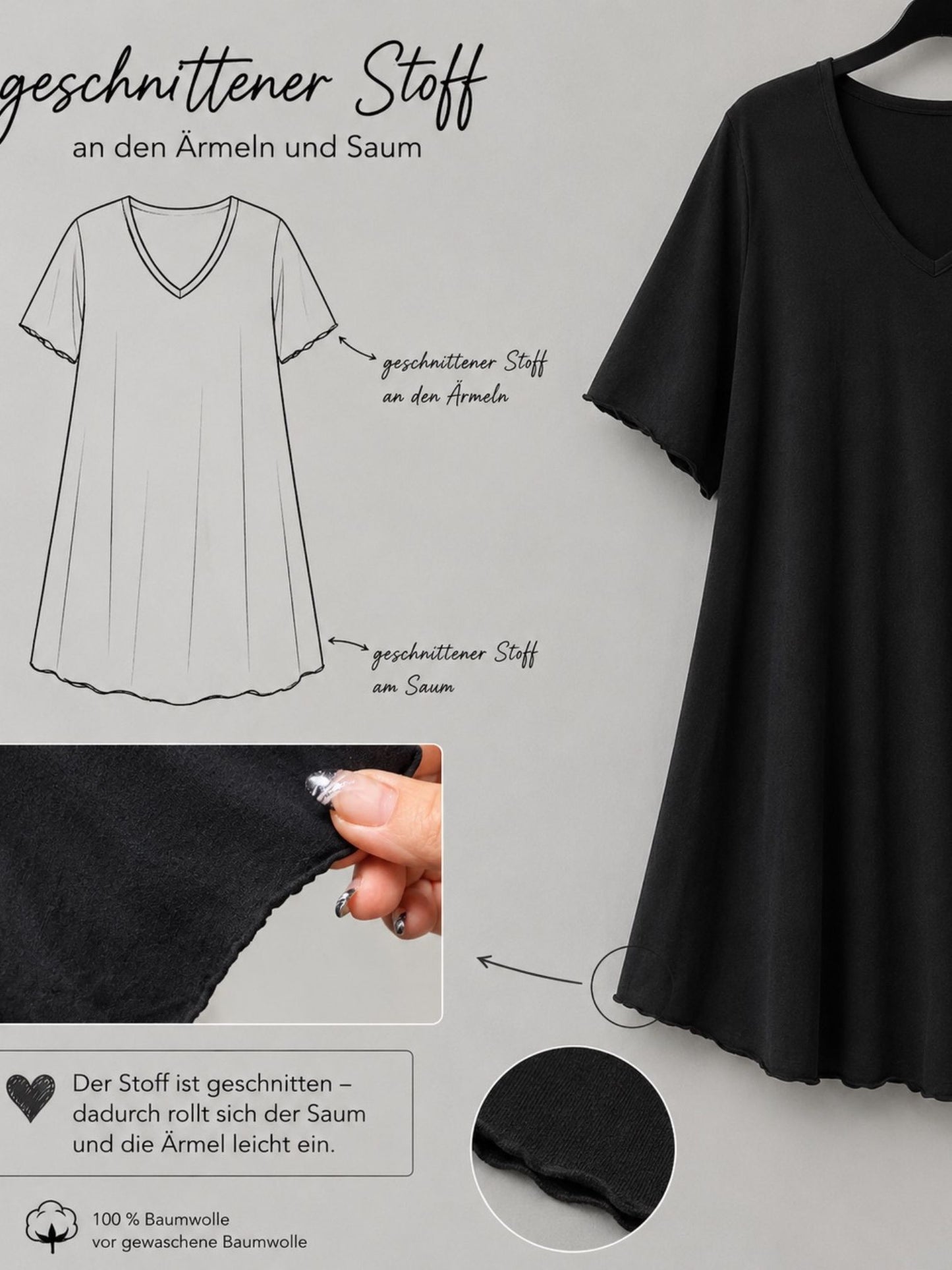 Frenzi Maxi-Kleid Dackel-Print V-Ausschnitt – Sand, Schwarz & Taupe, Einheitsgröße 48–56