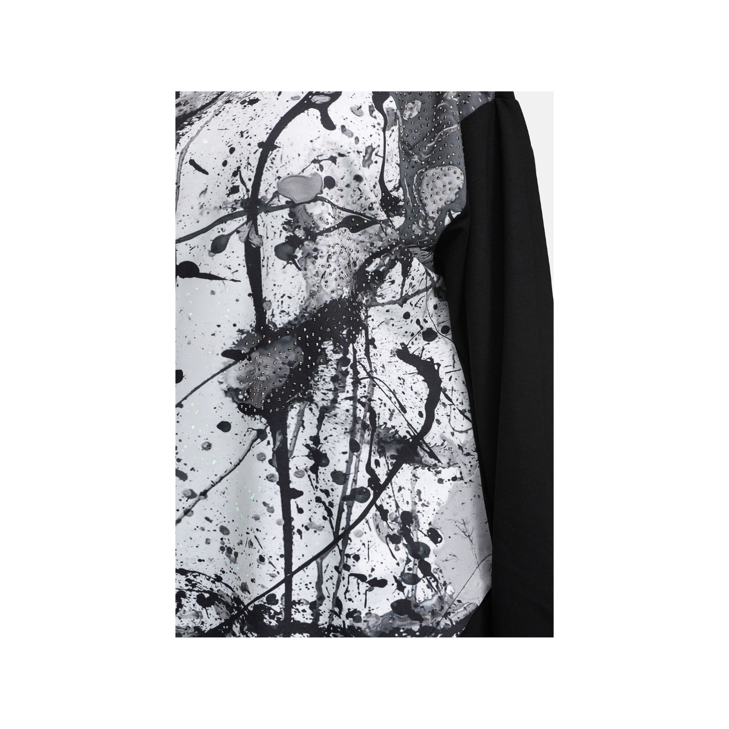 Frenzi4u Shirt – Modernes Kunst-Design mit Glitzer & asymmetrischem Schnitt 44 46 48 50 52 54 56 58