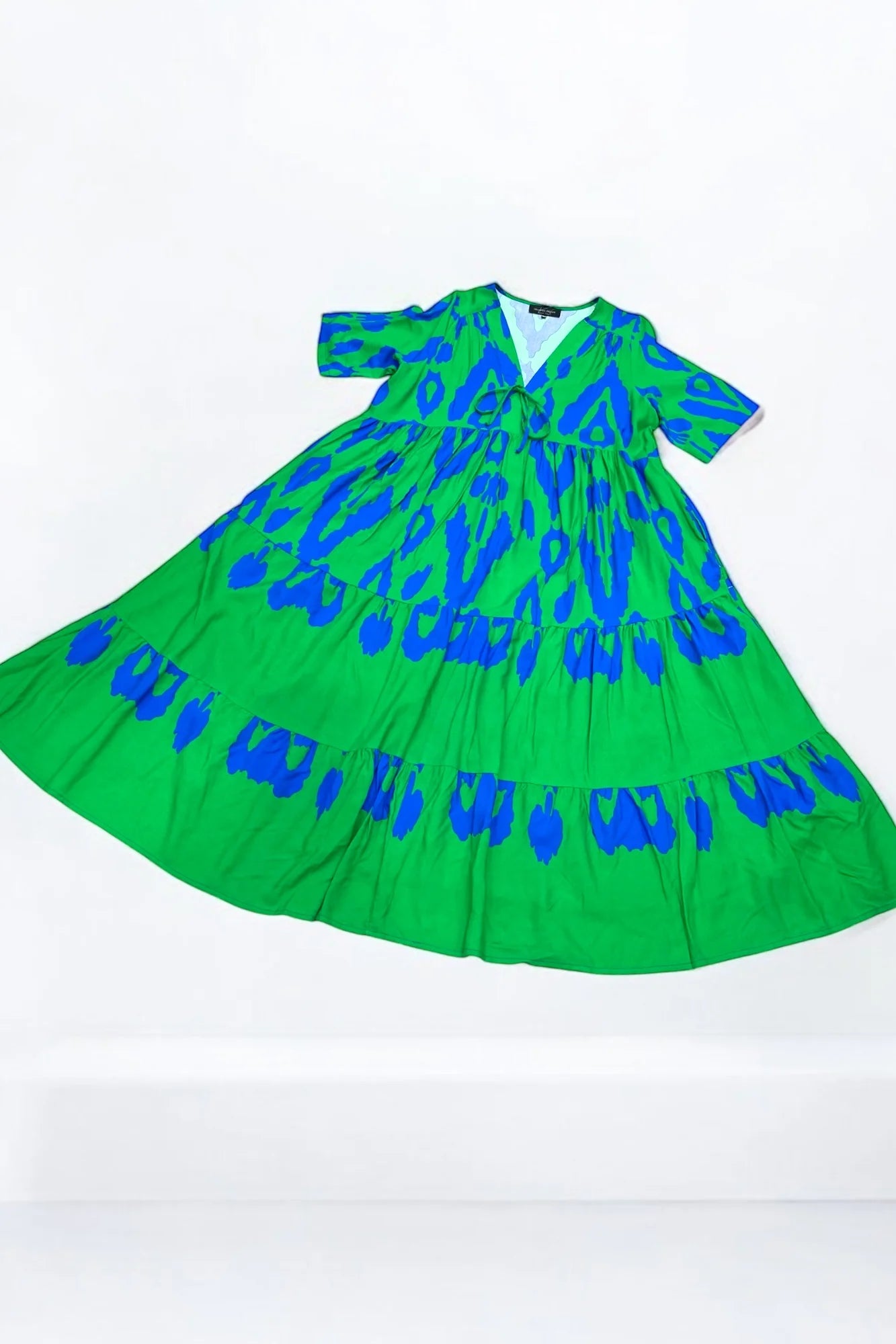 Vincenzo Allocca Bohokleid grün blau Maxikleid 44 46 48 50 52 54 56 58 60 62