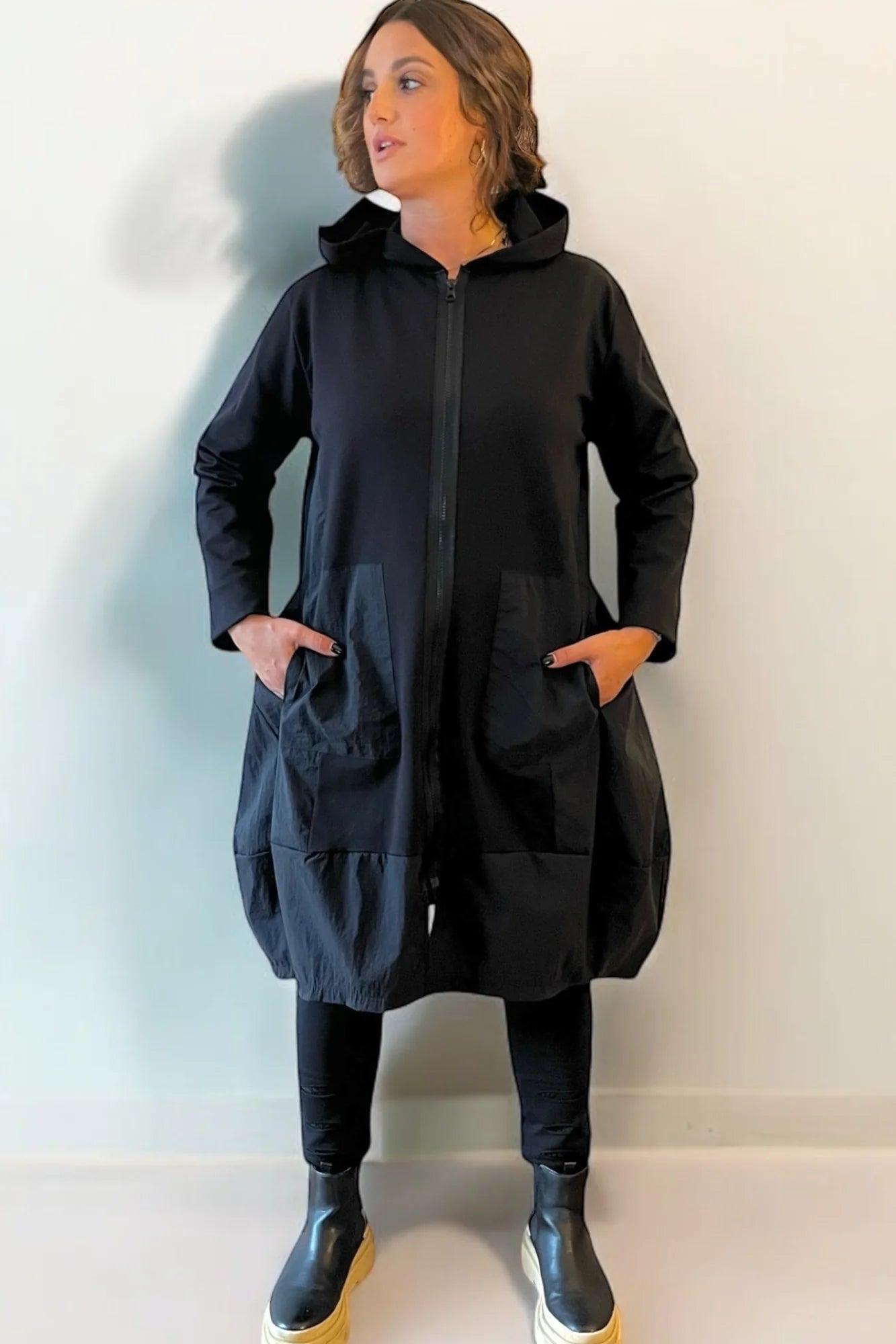 Vincenzo Allocca Jacke schwarz mit Herz Motiv Schriftzug 52 54 56 58