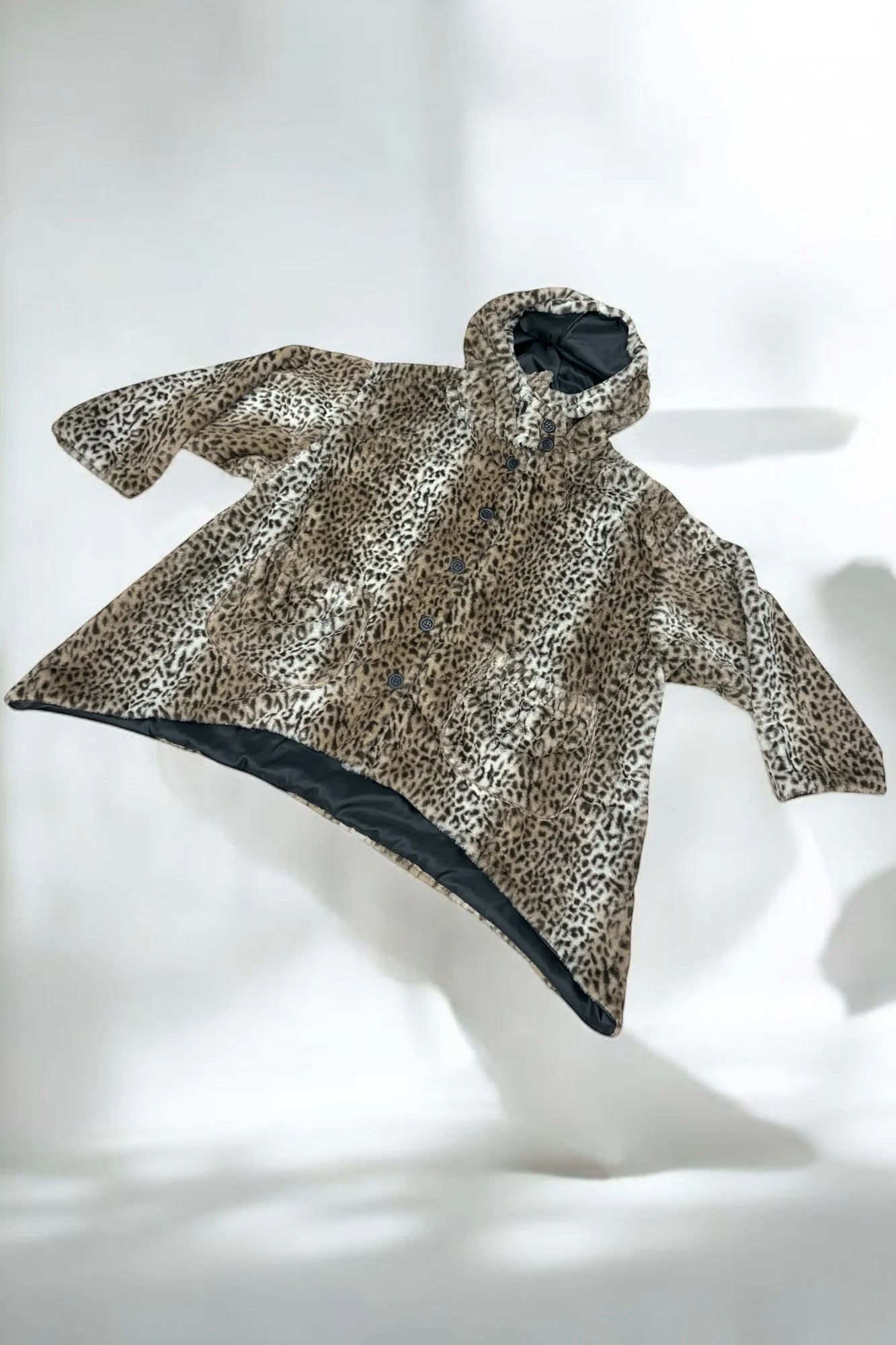 Vincenzo Allocca Jacke A-Form Fellimitat Animal Plüsch Gr 40 - 62