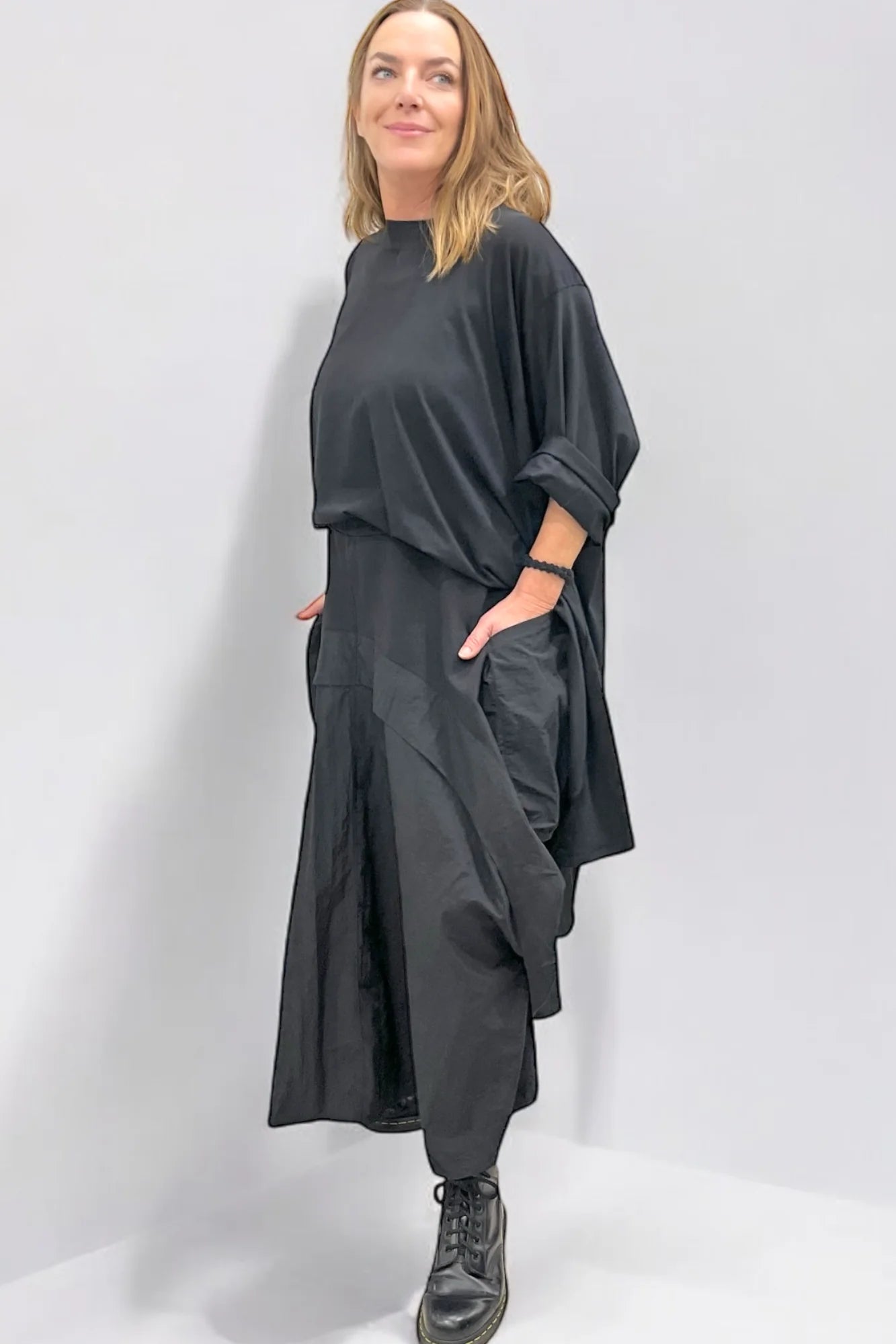 Vincenzo Allocca Ballonrock Schwarz Microtaft große Größen – Nickis XXL Fashion – Ansicht 5