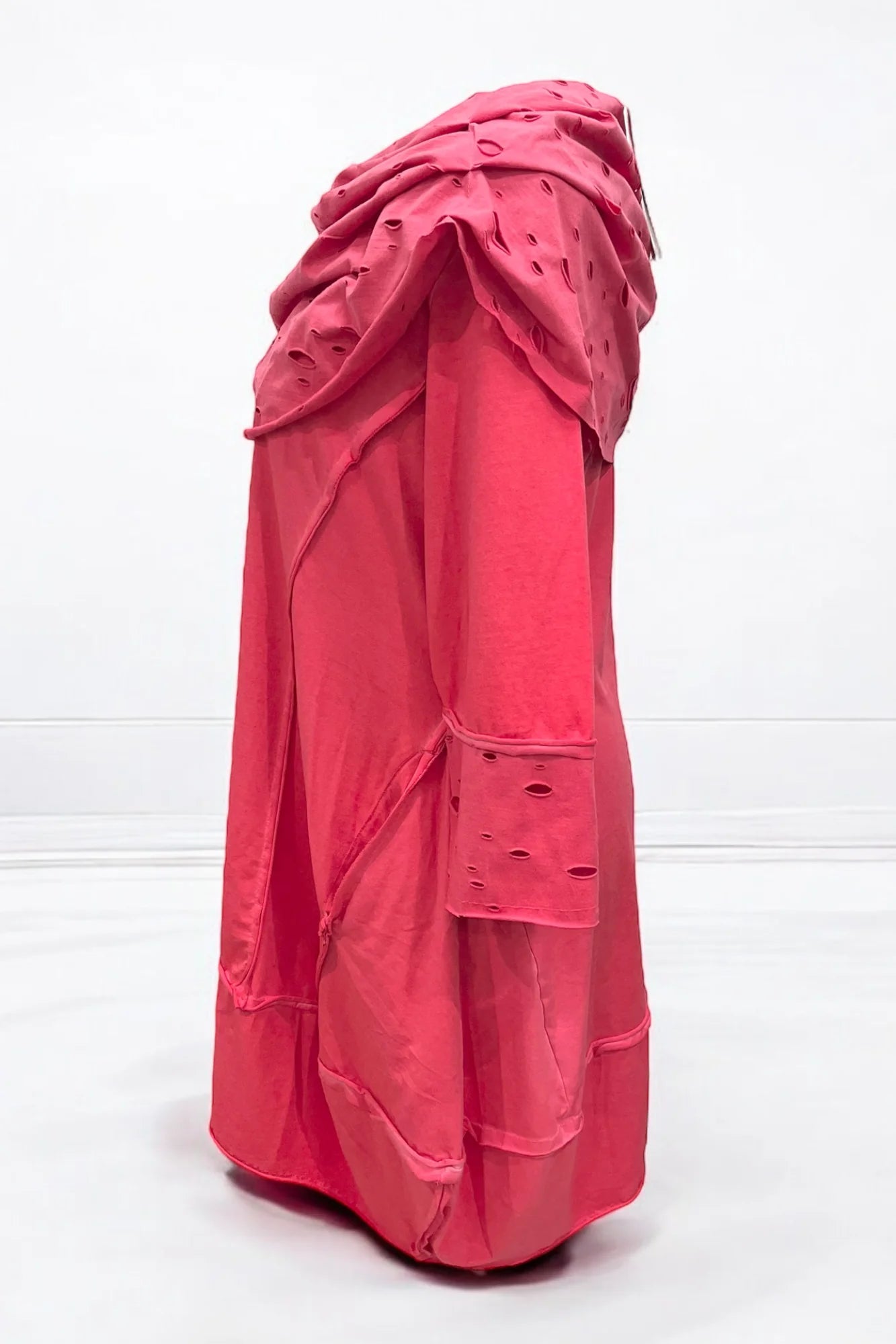 Vincenzo Allocca Tunika koralle A-Form mit cut out weiter Kragen 40 42 44 46 48 50 52 54 56 58 60 62