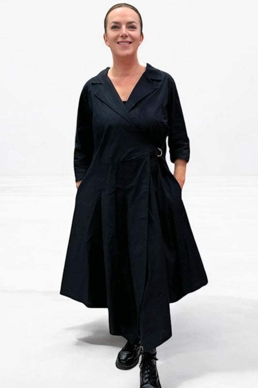Vincenzo Allocca Wickelkleid Mantel schwarz 40 42 44 46 48 50 52 54 56 58 60 62