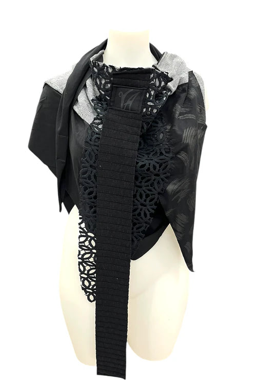 Vincenzo Allocca Tuch schwarz karo Pepita Glencheck High Fashion