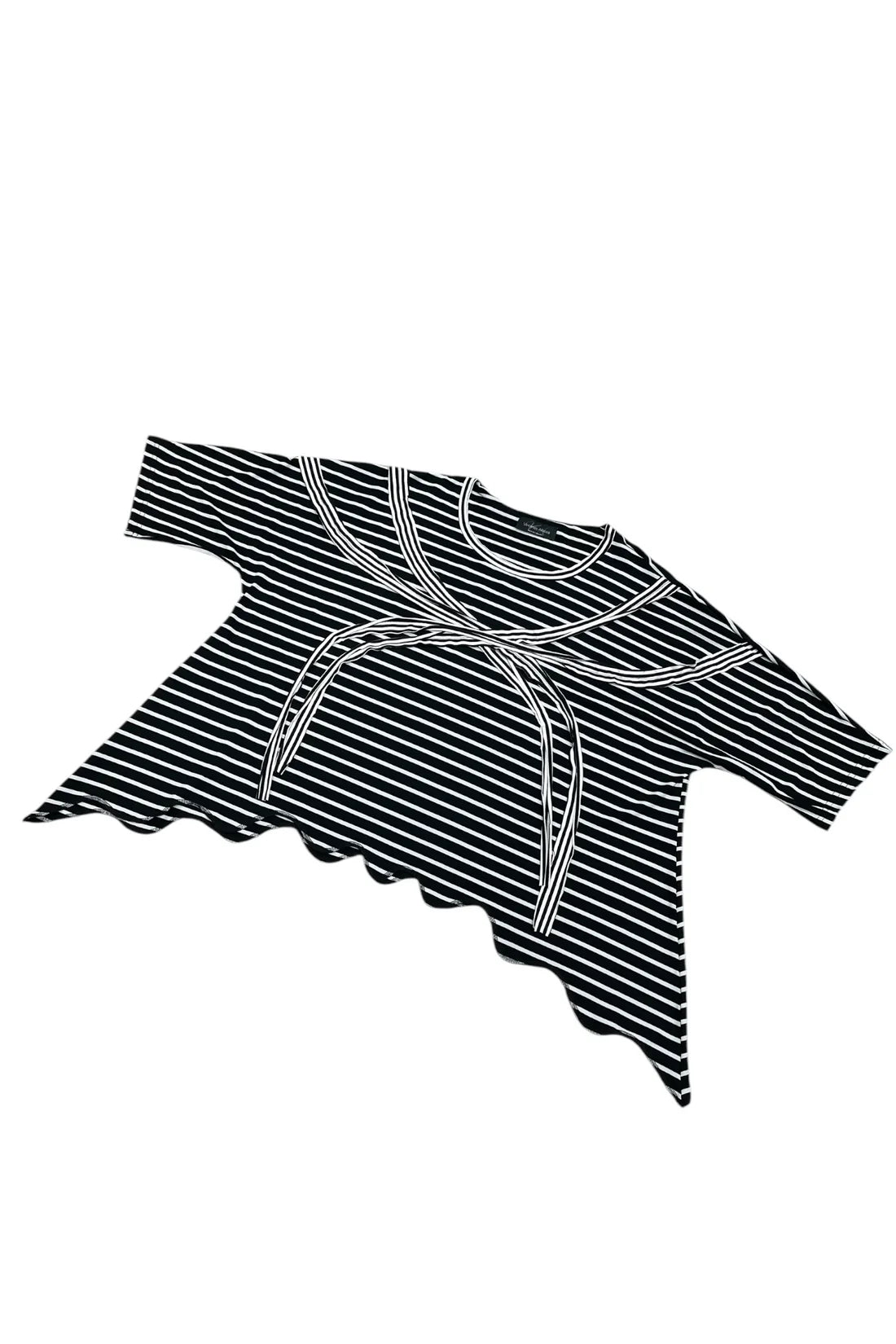 Vincenzo Allocca Shirt Schwarz Weiß gestreift große Größen – Nickis XXL Fashion – Ansicht 5